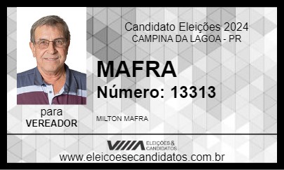 Candidato MAFRA 2024 - CAMPINA DA LAGOA - Eleições