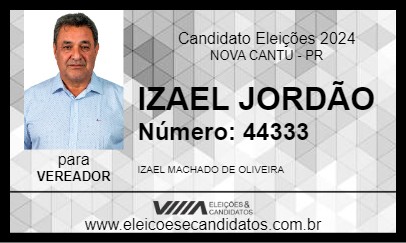 Candidato IZAEL JORDÃO 2024 - NOVA CANTU - Eleições