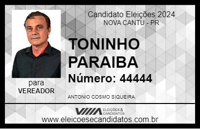 Candidato TONINHO PARAIBA 2024 - NOVA CANTU - Eleições