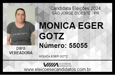 Candidato MONICA EGER GOTZ 2024 - SÃO JORGE D\OESTE - Eleições