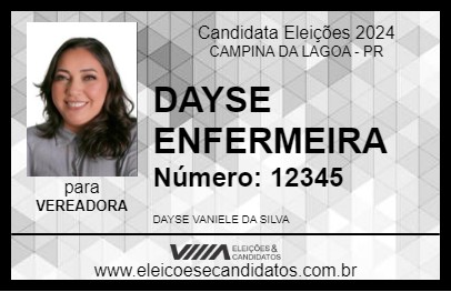 Candidato DAYSE ENFERMEIRA 2024 - CAMPINA DA LAGOA - Eleições