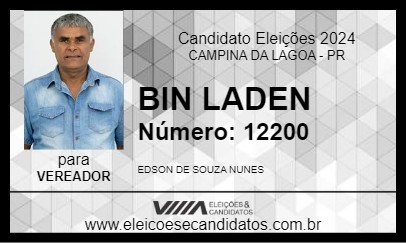 Candidato BIN LADEN 2024 - CAMPINA DA LAGOA - Eleições