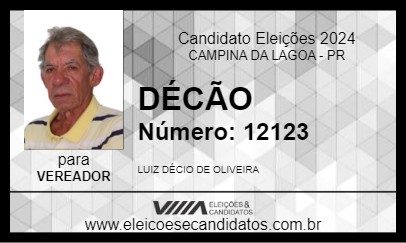 Candidato DÉCÃO 2024 - CAMPINA DA LAGOA - Eleições