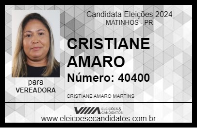 Candidato CRISTIANE AMARO 2024 - MATINHOS - Eleições