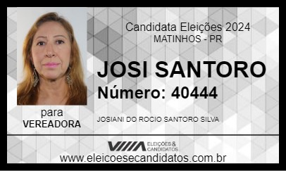 Candidato JOSI SANTORO 2024 - MATINHOS - Eleições