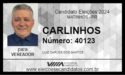 Candidato CARLINHOS 2024 - MATINHOS - Eleições