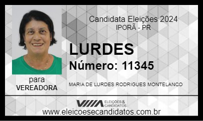 Candidato LURDES 2024 - IPORÃ - Eleições