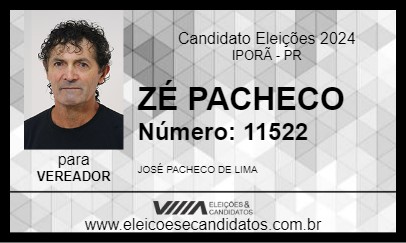 Candidato ZÉ PACHECO 2024 - IPORÃ - Eleições