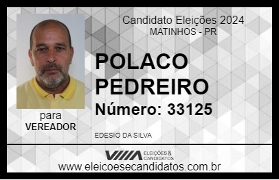 Candidato POLACO PEDREIRO 2024 - MATINHOS - Eleições