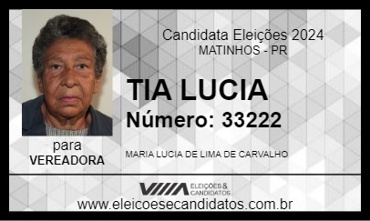 Candidato TIA LUCIA 2024 - MATINHOS - Eleições