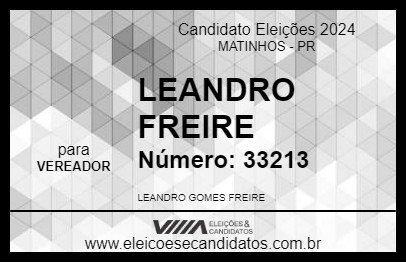 Candidato LEANDRO FREIRE 2024 - MATINHOS - Eleições