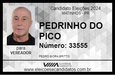 Candidato PEDRINHO DO PICO 2024 - MATINHOS - Eleições