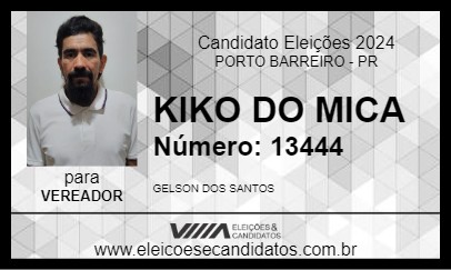 Candidato KIKO DO MICA 2024 - PORTO BARREIRO - Eleições