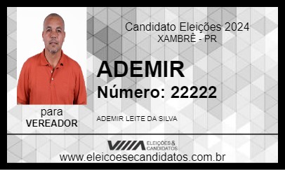 Candidato ADEMIR CABEÇÃO 2024 - XAMBRÊ - Eleições