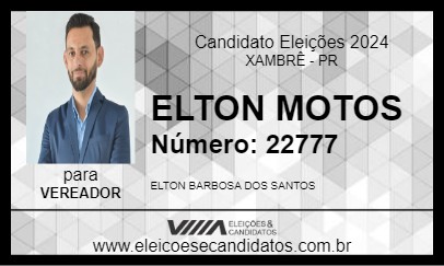 Candidato ELTON MOTOS 2024 - XAMBRÊ - Eleições