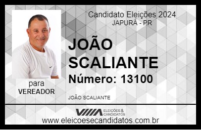 Candidato JOÃO SCALIANTE 2024 - JAPURÁ - Eleições