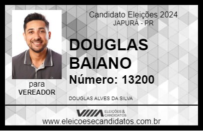 Candidato DOUGLAS BAIANO 2024 - JAPURÁ - Eleições