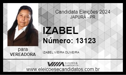 Candidato IZABEL 2024 - JAPURÁ - Eleições