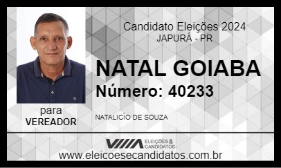 Candidato NATAL GOIABA  2024 - JAPURÁ - Eleições