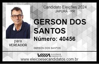 Candidato GERSON DOS  SANTOS  2024 - JAPURÁ - Eleições