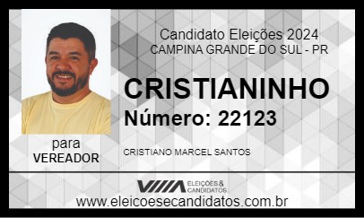 Candidato CRISTIANINHO 2024 - CAMPINA GRANDE DO SUL - Eleições