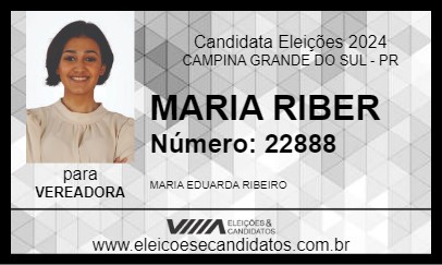 Candidato MARIA RIBER 2024 - CAMPINA GRANDE DO SUL - Eleições