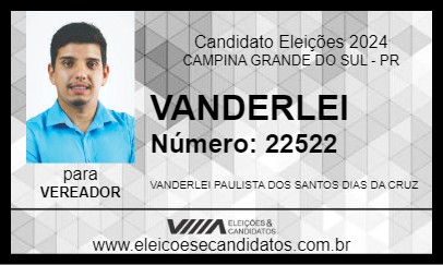 Candidato VANDERLEI 2024 - CAMPINA GRANDE DO SUL - Eleições