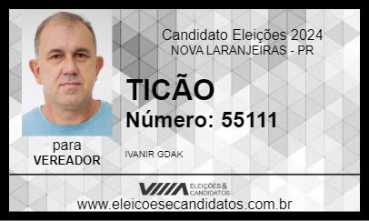 Candidato TICÃO 2024 - NOVA LARANJEIRAS - Eleições