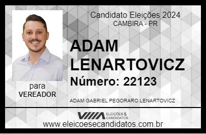 Candidato ADAM LENARTOVICZ 2024 - CAMBIRA - Eleições