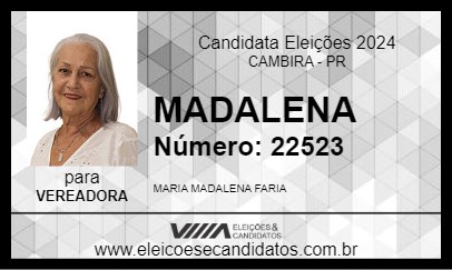 Candidato MADALENA 2024 - CAMBIRA - Eleições