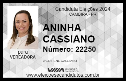 Candidato ANINHA CASSIANO 2024 - CAMBIRA - Eleições