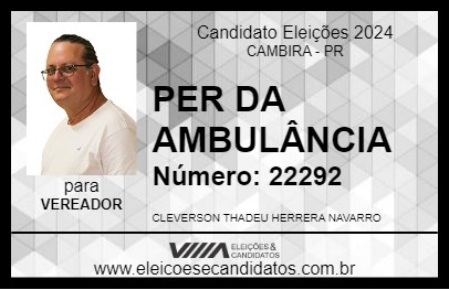 Candidato PER DA AMBULÂNCIA 2024 - CAMBIRA - Eleições