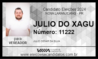 Candidato JULIO DO XAGU 2024 - NOVA LARANJEIRAS - Eleições