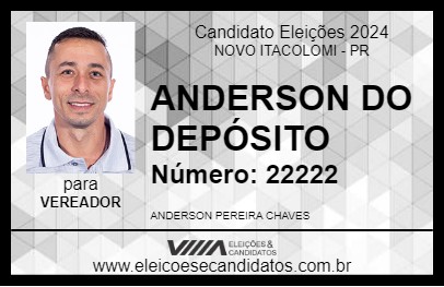 Candidato ANDERSON DO DEPÓSITO 2024 - NOVO ITACOLOMI - Eleições