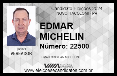 Candidato EDMAR MICHELIN 2024 - NOVO ITACOLOMI - Eleições