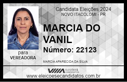 Candidato MARCIA DO VANIL 2024 - NOVO ITACOLOMI - Eleições