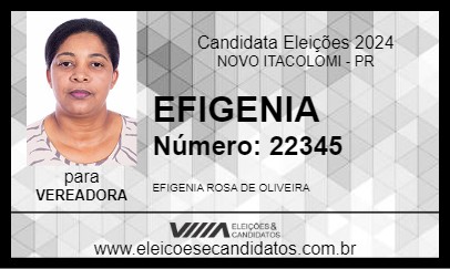 Candidato EFIGENIA 2024 - NOVO ITACOLOMI - Eleições