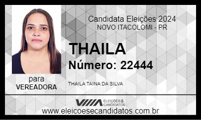 Candidato THAILA 2024 - NOVO ITACOLOMI - Eleições