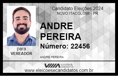 Candidato ANDRE PEREIRA 2024 - NOVO ITACOLOMI - Eleições