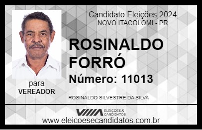 Candidato ROSINALDO FORRÓ 2024 - NOVO ITACOLOMI - Eleições