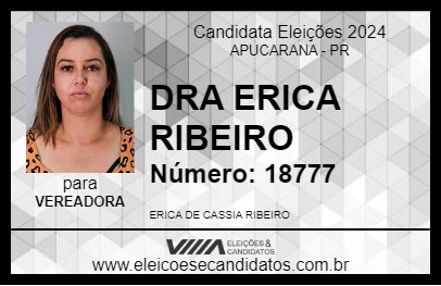 Candidato DRA ERICA RIBEIRO 2024 - APUCARANA - Eleições