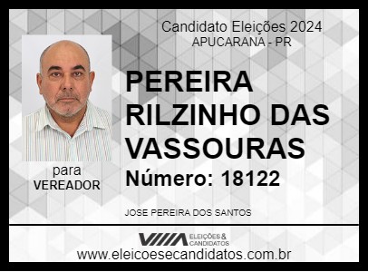 Candidato PEREIRA TILZINHO DAS VASSOURAS 2024 - APUCARANA - Eleições