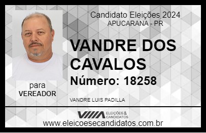 Candidato VANDRE DOS CAVALOS 2024 - APUCARANA - Eleições