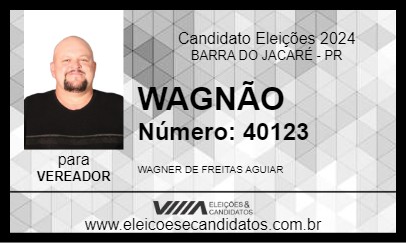 Candidato WAGNÃO 2024 - BARRA DO JACARÉ - Eleições