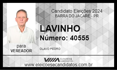 Candidato LAVINHO 2024 - BARRA DO JACARÉ - Eleições