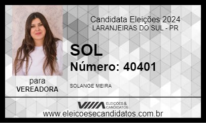 Candidato SOL 2024 - LARANJEIRAS DO SUL - Eleições