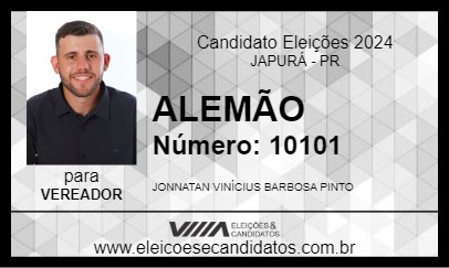 Candidato ALEMÃO 2024 - JAPURÁ - Eleições