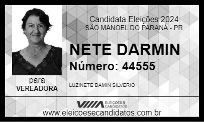 Candidato NETE DARMIN 2024 - SÃO MANOEL DO PARANÁ - Eleições