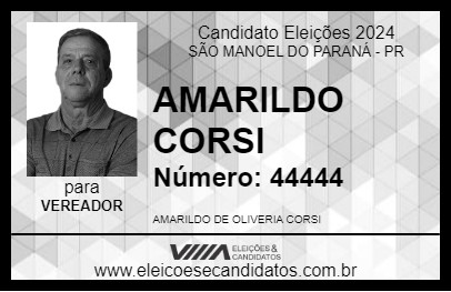 Candidato AMARILDO CORSI 2024 - SÃO MANOEL DO PARANÁ - Eleições