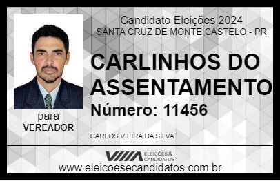 Candidato CARLINHOS DO ASSENTAMENTO 2024 - SANTA CRUZ DE MONTE CASTELO - Eleições